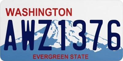 WA license plate AWZ1376