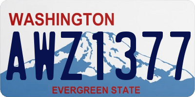 WA license plate AWZ1377