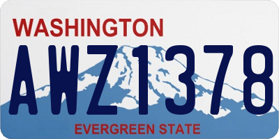 WA license plate AWZ1378