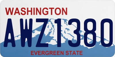 WA license plate AWZ1380