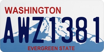 WA license plate AWZ1381