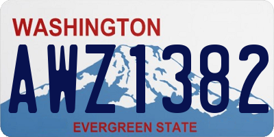 WA license plate AWZ1382