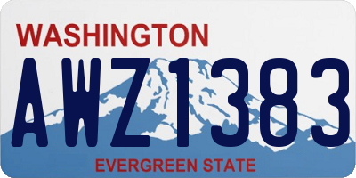 WA license plate AWZ1383