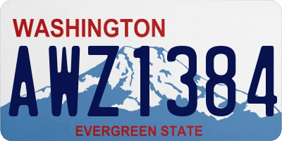 WA license plate AWZ1384