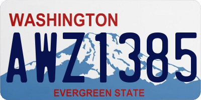 WA license plate AWZ1385