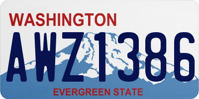 WA license plate AWZ1386