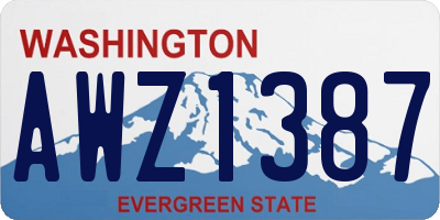 WA license plate AWZ1387