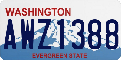 WA license plate AWZ1388