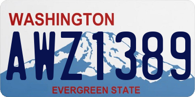 WA license plate AWZ1389