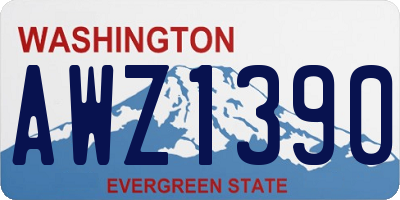 WA license plate AWZ1390