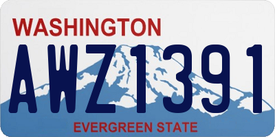 WA license plate AWZ1391