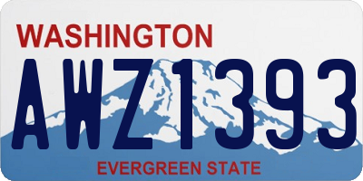 WA license plate AWZ1393