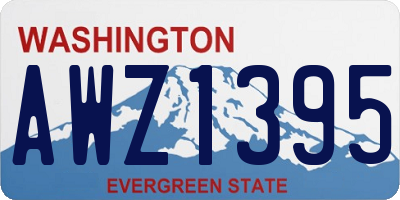 WA license plate AWZ1395