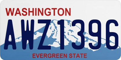 WA license plate AWZ1396
