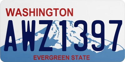 WA license plate AWZ1397