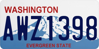 WA license plate AWZ1398