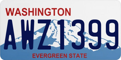 WA license plate AWZ1399
