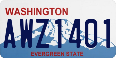 WA license plate AWZ1401