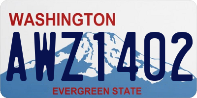 WA license plate AWZ1402