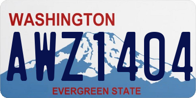 WA license plate AWZ1404