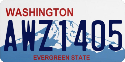 WA license plate AWZ1405