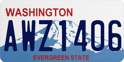 WA license plate AWZ1406