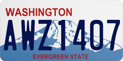 WA license plate AWZ1407