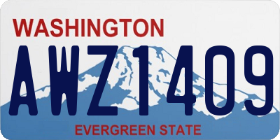 WA license plate AWZ1409