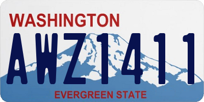 WA license plate AWZ1411