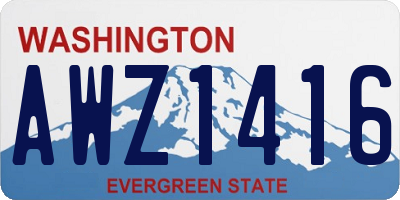 WA license plate AWZ1416
