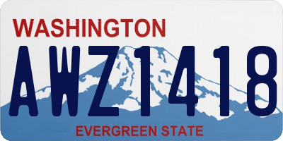 WA license plate AWZ1418