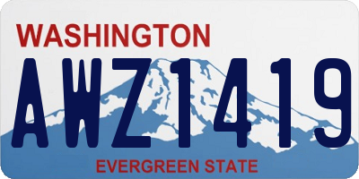 WA license plate AWZ1419