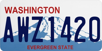 WA license plate AWZ1420
