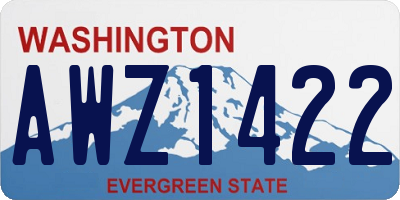 WA license plate AWZ1422