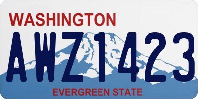 WA license plate AWZ1423