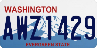 WA license plate AWZ1429