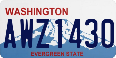 WA license plate AWZ1430