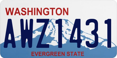 WA license plate AWZ1431