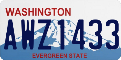 WA license plate AWZ1433