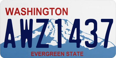 WA license plate AWZ1437