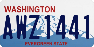 WA license plate AWZ1441