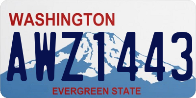 WA license plate AWZ1443