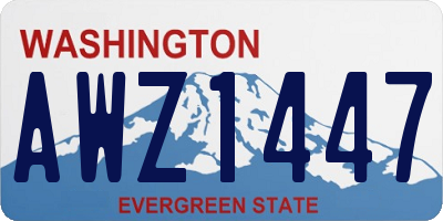 WA license plate AWZ1447