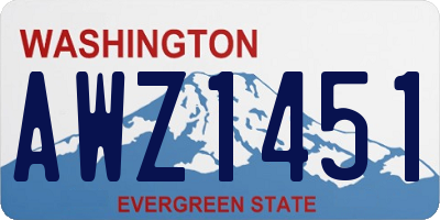WA license plate AWZ1451