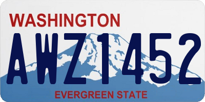 WA license plate AWZ1452