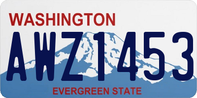 WA license plate AWZ1453