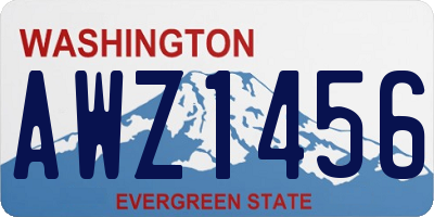WA license plate AWZ1456