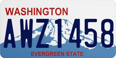WA license plate AWZ1458