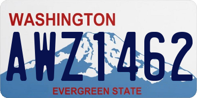 WA license plate AWZ1462