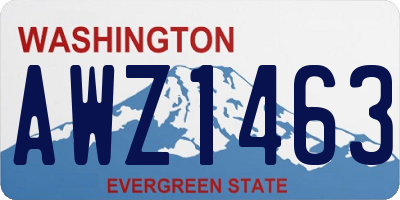 WA license plate AWZ1463